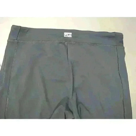 Fila Running Capri Pants Women's Medium Gray Yellow Yoga Activewear Performance - Picture 9 of 11